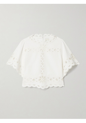 Isabel Marant - Parissa Broderie Anglaise Cotton Blouse - White - FR 34,FR 36,FR 38,FR 40,FR 42,FR 44