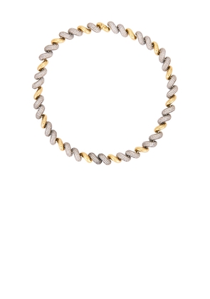 Eddie Borgo PavÃ© Two Tone Torsade Necklace in Metallic Gold,Metallic Silver.
