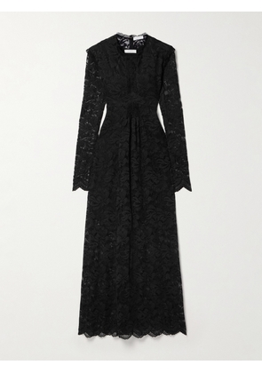 RABANNE - Pintucked Scalloped Lace Maxi Dress - Black - FR 34,FR 36,FR 38,FR 40,FR 42,FR 44