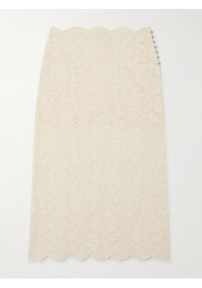 RABANNE - Scalloped Lace Midi Skirt - White - FR 34,FR 36,FR 38,FR 40,FR 42,FR 44