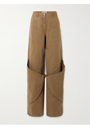 The Attico - Layered Paneled Boyfriend Jeans - Brown - 24,25,26,27,28,29