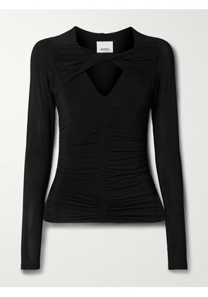 Isabel Marant - Vandalia Cutout Ruched Stretch-jersey Top - Black - FR 34,FR 36,FR 38,FR 40,FR 42,FR 44