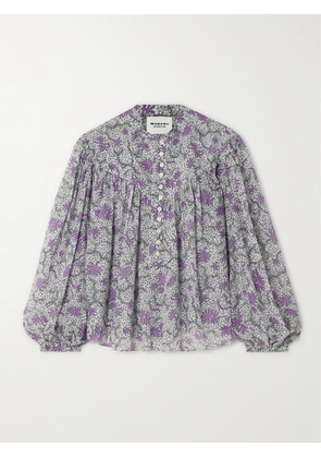 Marant Étoile - Salika Floral-print Cotton-voile Blouse - Ecru - FR 34,FR 36,FR 38,FR 40,FR 42,FR 44