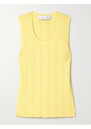 Proenza Schouler White Label - Perry Ribbed Pointelle-knit Tank - Yellow - x small,small,medium,large,x large