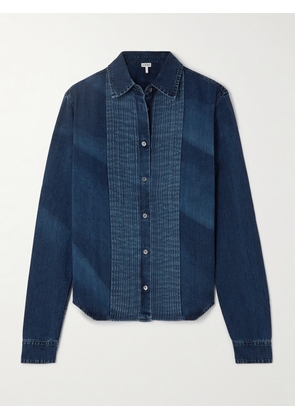 LOEWE - Pleated Denim Shirt - Blue - FR 32,FR 34,FR 36,FR 38,FR 40,FR 42,FR 44