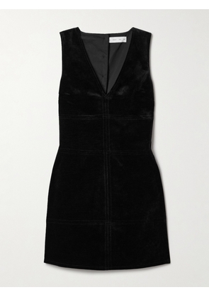 Proenza Schouler White Label - Knox Paneled Velvet Mini Dress - Black - US0,US2,US4,US6,US8,US10,US12