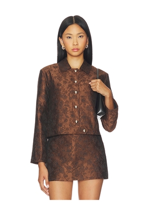 Amanda Uprichard x REVOLVE Preston Jacket in Chocolate. Size L. Also in XS, S, M, XL.