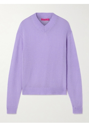 The Elder Statesman - Nimbus Cashmere And Cotton-blend Sweater - Purple - x small,small,medium,large