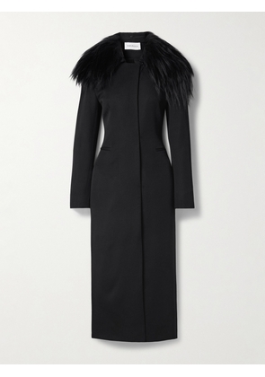 16ARLINGTON - Alotta Shearling-trimmed Wool-twill Coat - Black - UK 6,UK 8,UK 10