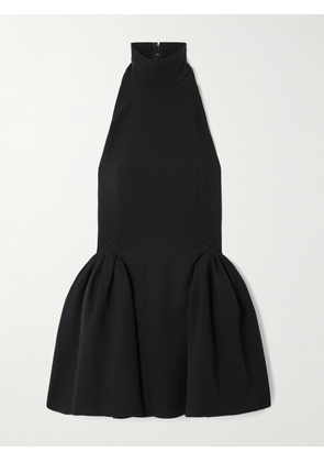 16ARLINGTON - Fiala Open-back Gathered Cady Halterneck Mini Dress - Black - UK 4,UK 6,UK 8,UK 10,UK 12,UK 14