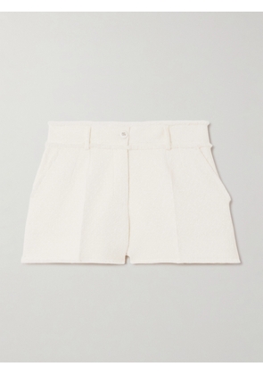 Dolce & Gabbana - Frayed Wool-blend Tweed Shorts - White - IT36,IT38,IT40,IT42,IT44,IT46,IT48,IT50