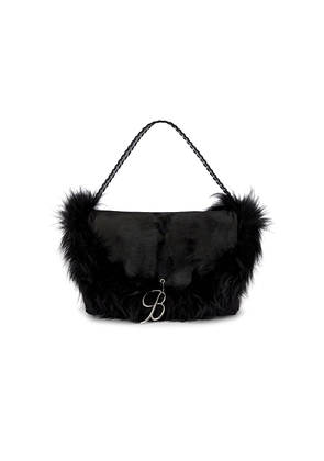 Blumarine Pony Leather Bag in Black.