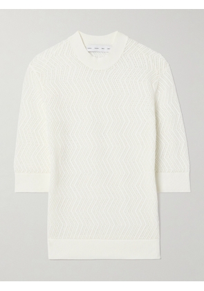 Proenza Schouler White Label - Nicola Pointelle-knit Cotton-blend Sweater - Off-white - x small,small,medium,large,x large