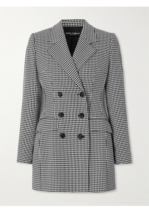 Dolce & Gabbana - Double-breasted Houndstooth Wool-blend Blazer - Gray - IT38,IT40,IT42,IT44,IT46,IT48,IT50