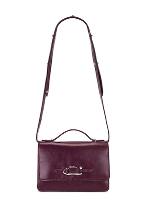 BY FAR Nara Top Handle Bag in Burgundy.