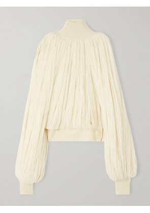 Alaïa - Fringed Wool-blend Turtleneck Top - White - FR 34,FR 36,FR 38,FR 40,FR 42,FR 44
