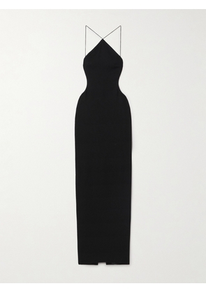 MÔNOT - Open-back Halterneck Crepe Gown - Black - IT36,IT38,IT40,IT42,IT44