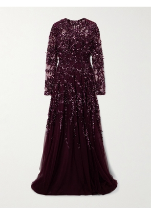 Zuhair Murad - Embellished Tulle Gown - Purple - FR 36,FR 38,FR 42
