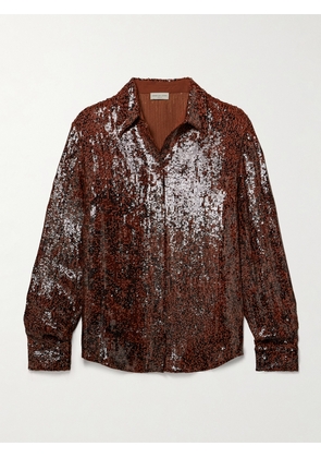 Dries Van Noten - Sequined Crepe Shirt - Brown - FR 34,FR 36,FR 38,FR 40,FR 42,FR 44