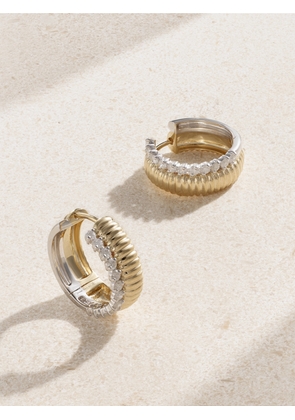 Yvonne Léon - Paire De Créoles Bouées 9-karat Yellow And White Gold Diamond Earrings - One size