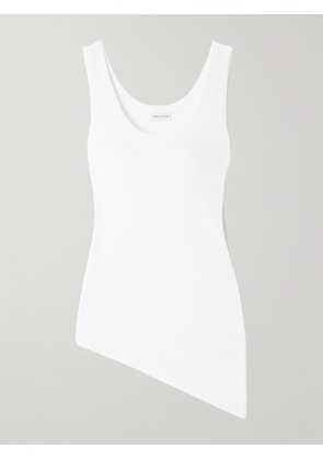 Dries Van Noten - Asymmetric Stretch Cotton And Modal-blend Jersey Tank - White - x small,small,medium,large