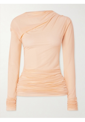 Dries Van Noten - Draped Stretch-mesh Top - Pink - x small,small,medium,large
