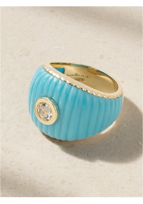 Yvonne Léon - Berlingot 9-karat Gold, Turquoise And Topaz Ring - Blue - 6,7