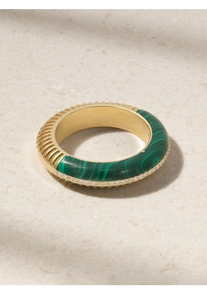 L’Atelier Nawbar - Bombay Ray 18-karat Gold, Malachite And Diamond Ring - Green - 6,7,8