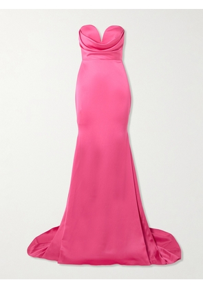 Alex Perry - Strapless Draped Satin-crepe Gown - Pink - UK 4,UK 6,UK 8,UK 10,UK 12