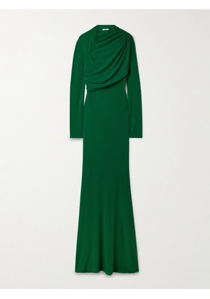 FFORME - Joy Pleated Draped Jersey Maxi Dress - Green - x small,small,medium,large