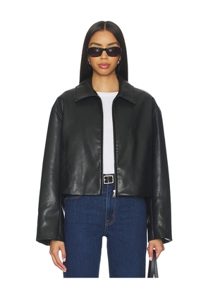 Enza Costa Leather Minimal Jacket in Black. Size 0. Also in 3.