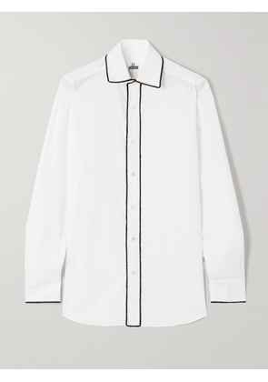 SÉBLINE - Embroidered Cotton-poplin Shirt - White - x small,small,medium,large,x large