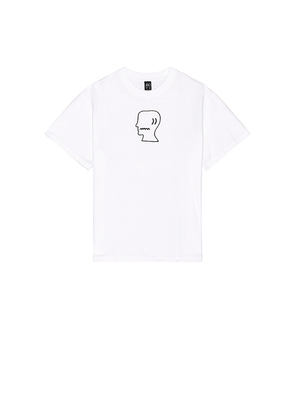 Brain Dead Logohead Tee in White. Size L. Also in S, M.
