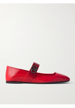 Valentino Garavani - Vlogo Locker Leather Ballet Pumps - Red - IT36,IT36.5,IT37,IT37.5,IT38,IT38.5,IT39,IT39.5,IT40,IT40.5,IT41,IT41.5