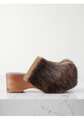 Acne Studios - Calf Hair Platform Clogs - Brown - IT35,IT36,IT37,IT38,IT39,IT40,IT41