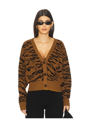 Essentiel Antwerp Icali Zebra Cardigan in Brown. Size L. Also in M, S, XL, XS.