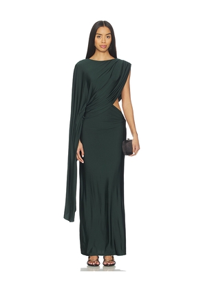 EAVES Ingrida Maxi Dress in Dark Green. Size L. Also in XXS, XS, S, M, XL.