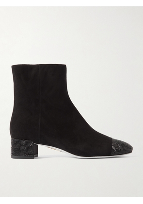 René Caovilla - Bonnie Embellished Suede Ankle Boots - Black - IT36,IT37,IT37.5,IT38,IT38.5,IT39,IT39.5,IT40,IT40.5,IT41,IT42