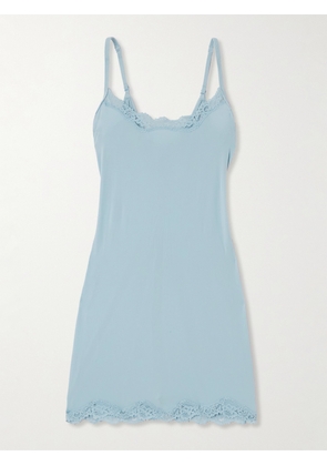 SKIMS - Fits Everybody Lace-trimmed Stretch Slip Dress - Light Denim - Blue - XXS,XS,S,M,L,XL,2XL,3XL