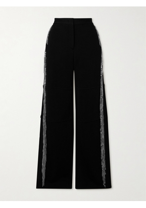 Jil Sander - Embellished Fringed Woven Wide-leg Pants - Black - FR 36,FR 38