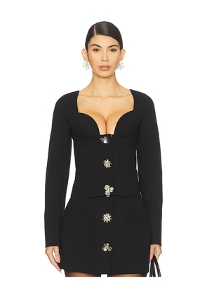 Blumarine Crepe Double Top in Black. Size 36. Also in 38, 40, 42.