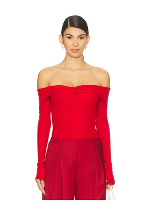 Blumarine Jersey Top in Red. Size 36. Also in 38, 40, 42.