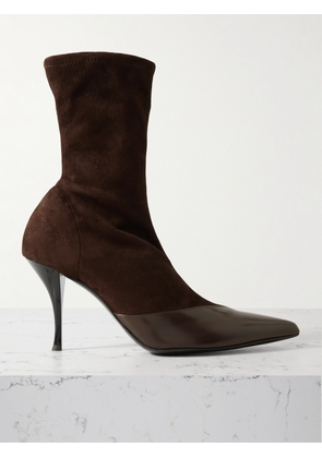 NEOUS - Vega Paneled Leather-trimmed Suede Ankle Boots - Brown - IT36,IT36.5,IT37,IT37.5,IT38,IT38.5,IT39,IT39.5,IT40,IT40.5,IT41