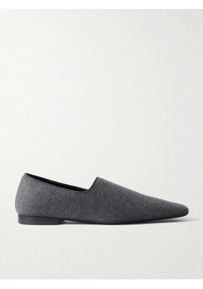TOTEME - The Piped Wool And Cashmere-blend Felt Loafers - Gray - IT36,IT37,IT38,IT39,IT40,IT41,IT42