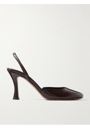 NEOUS - Baten Glossed-leather Slingback Pumps - Brown - IT36,IT36.5,IT37,IT37.5,IT38,IT38.5,IT39,IT39.5,IT40,IT40.5,IT41