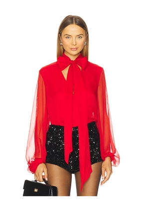 Bardot Solace Tie Front Blouse in Red. Size 10. Also in 4, 6, 8.