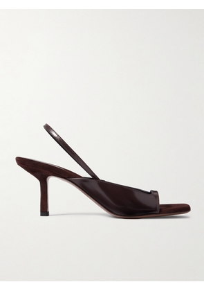 NEOUS - Kamui Glossed-leather Slingback Sandals - Brown - IT36,IT36.5,IT37,IT37.5,IT38,IT38.5,IT39,IT39.5,IT40,IT40.5,IT41