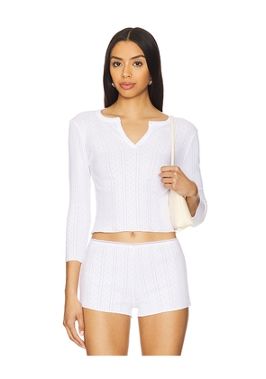 Cou Cou Intimates The Baby Henley Top in White. Size L. Also in XL, XS.