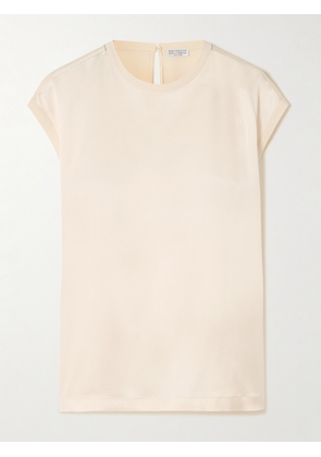 Brunello Cucinelli - Silk-blend Top - Neutrals - x small,small,medium,large,x large