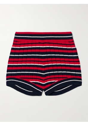 Guest In Residence - Striped Ribbed Cashmere Shorts - Red - x small,small,medium,large,x large